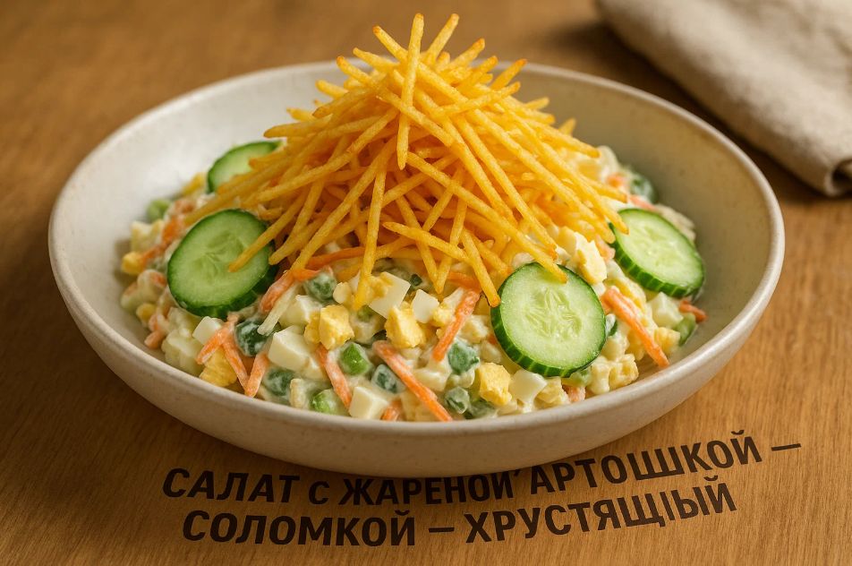 Салат с жареной картошкой: простота и хрустящая изюминка на вашем столе