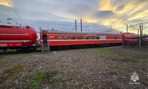 Сотрудники МЧС Кабардино-Балкарии осуществили проверку пожарного поезда ведомственной охраны железнодорожного транспорта на станции «Прохладная»