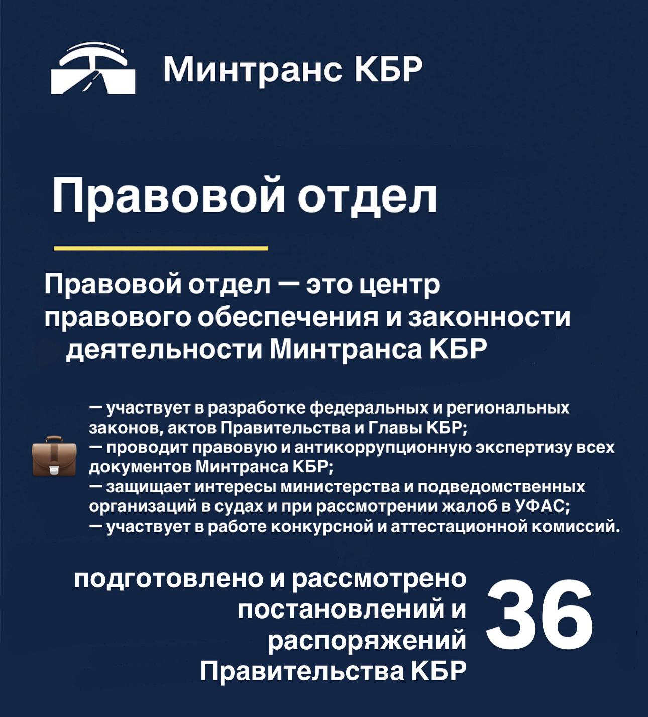 #Минтранс_в_работе. Правовой отдел — это центр правового обеспечения и законности деятельности Минтранса КБР