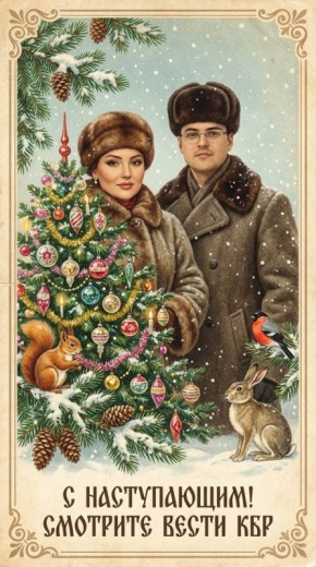 12345Хотите новогоднюю открытку с нашими ведущими и корреспондентами в стиле 80-х?