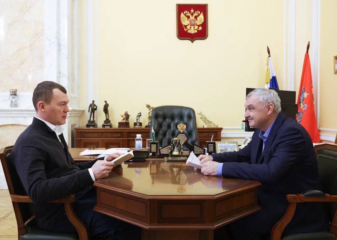 Михаил Дегтярёв: Провел встречу с президентом Федерации горнолыжного спорта России Леонидом Мельниковым