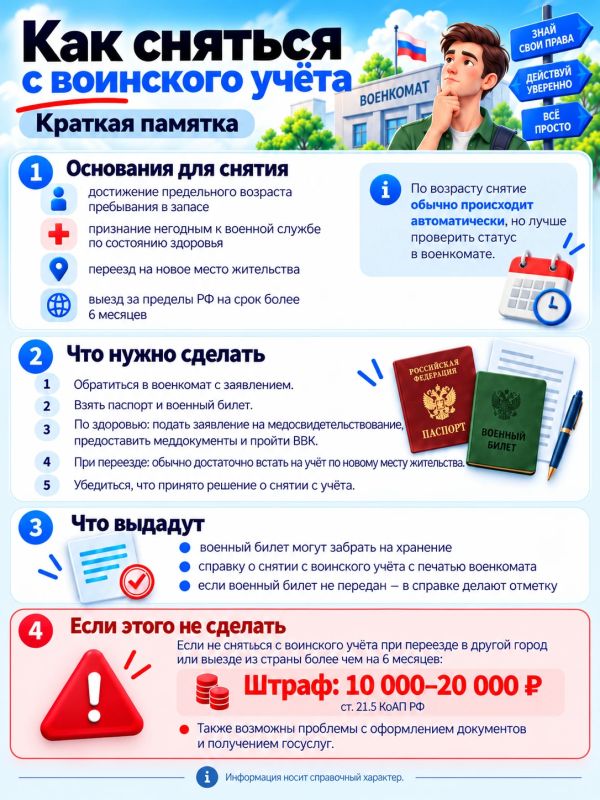 Когда и как нужно сниматься с воинского учета: важные правила и штрафы для военнообязанных