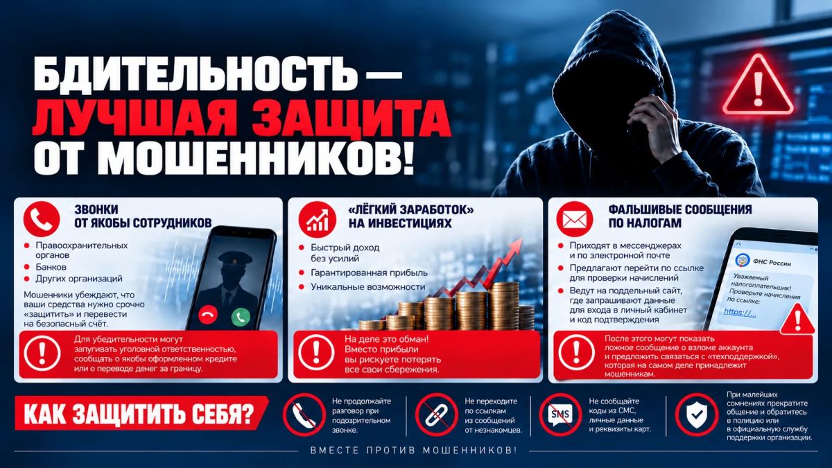 МВД ПО КБР ПРЕДУПРЕЖДАЕТ: БДИТЕЛЬНОСТЬ - ЛУЧШАЯ ЗАЩИТА ОТ МОШЕННИКОВ