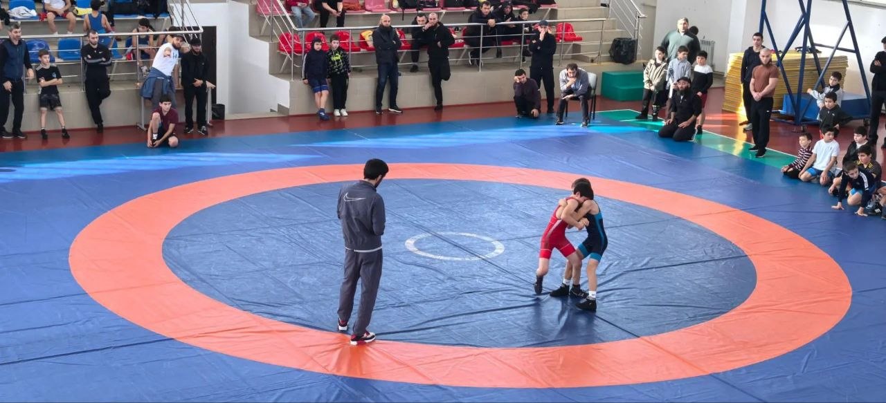 В спорткомплексе «Олимп» в Тереке проходит юношеский турнир по греко-римской борьбе памяти участника СВО, мастера спорта России Астемира Мелова